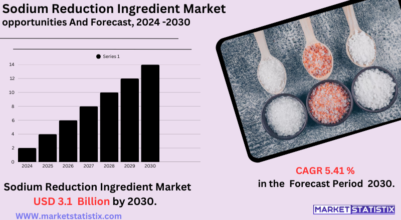 Various sodium reduction ingredients including potassium chloride, seaweed extract, and flavor enhancers on display